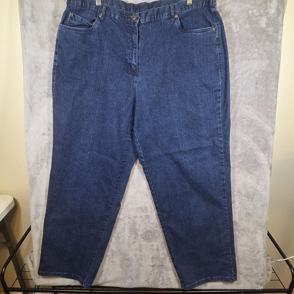 Ruby Rd. Woman Plus Size 18W Dark Wash Denim Jeans Elastic Waist Stretch Casual